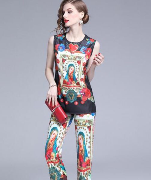 new fashion europe and the united states two-piece summer european women's printed shirt t-shirt + nine pants suit, White
new fashion europe and the united states two-piece summer european women's printed shirt t-shirt + nine pants suit, White