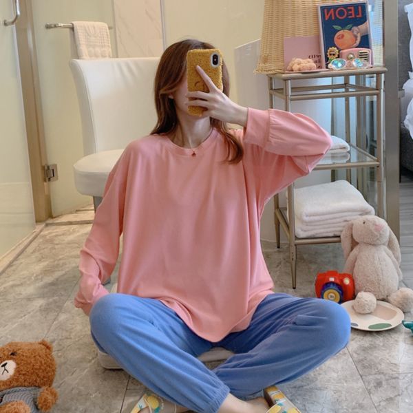 lady's long sleeve simple homewear solid color pajamas elegant casual sleepwear pyjamas women, Black;red
lady's long sleeve simple homewear solid color pajamas elegant casual sleepwear pyjamas women, Black;red
