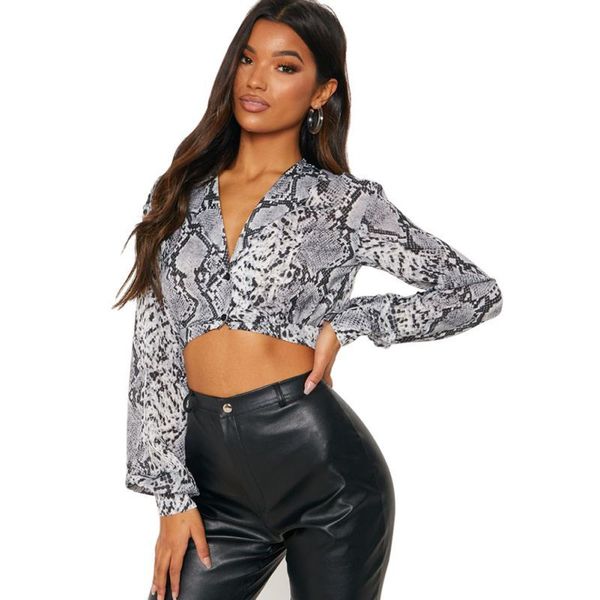 women snake pattern tshirt long sleeve v neck crop 2019 spring women fashion snake grain elastic club fashion t-shirts, White
women snake pattern tshirt long sleeve v neck crop 2019 spring women fashion snake grain elastic club fashion t-shirts, White