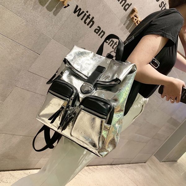 fashionable tide soft leather shoulder bag ladies 2020 new versatile multi-purpose leather backpack silver casual mochila
fashionable tide soft leather shoulder bag ladies 2020 new versatile multi-purpose leather backpack silver casual mochila