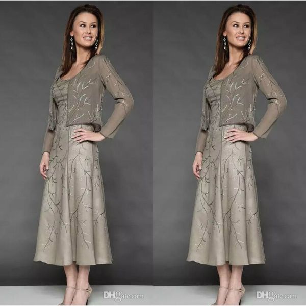 elegant embroidery mother of the bride dresses beaded scoop neckline tea-length evening gowns with jacket for wedding mother's dress, Black;red
elegant embroidery mother of the bride dresses beaded scoop neckline tea-length evening gowns with jacket for wedding mother's dress, Black;red
