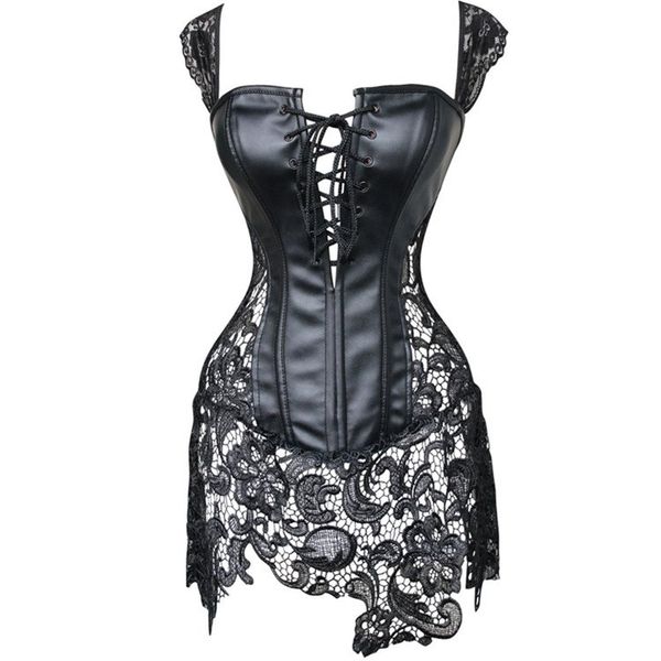 fashion women s-6xl steampunk plus size corset solid lace up lingerie corset faux leather&lace dress, Black;white
fashion women s-6xl steampunk plus size corset solid lace up lingerie corset faux leather&lace dress, Black;white