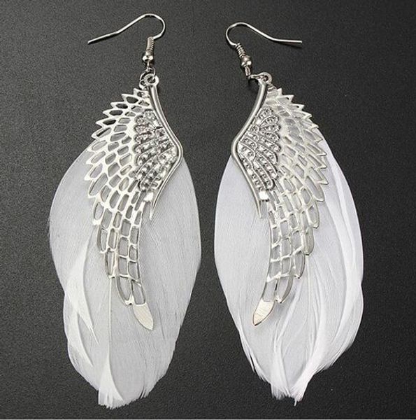 angel metal wing earrings bohemian handmade exquisite ornaments vintage feather long drop earrings jewelry ga734, Silver
angel metal wing earrings bohemian handmade exquisite ornaments vintage feather long drop earrings jewelry ga734, Silver