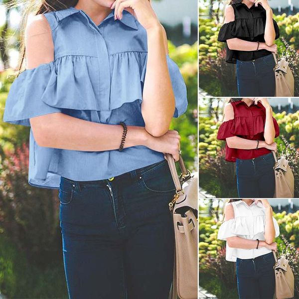 celmia 2020 lapel neck office women solid ruffles blouses cold shoulder blusas casual loose shirt tunic plus size, White
celmia 2020 lapel neck office women solid ruffles blouses cold shoulder blusas casual loose shirt tunic plus size, White