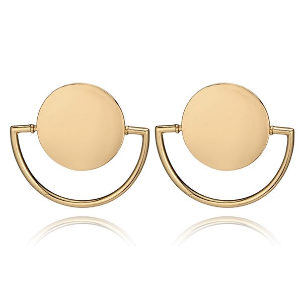 fashion dangle earrings simple geometric earrings semicircle round disc temperament personality drop for women, Silver 
fashion dangle earrings simple geometric earrings semicircle round disc temperament personality drop for women, Silver