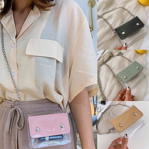 coneed 2019 fashion women transparent solid color covered chain shoulder messenger bag mobile phone bag june6 p35 
coneed 2019 fashion women transparent solid color covered chain shoulder messenger bag mobile phone bag june6 p35