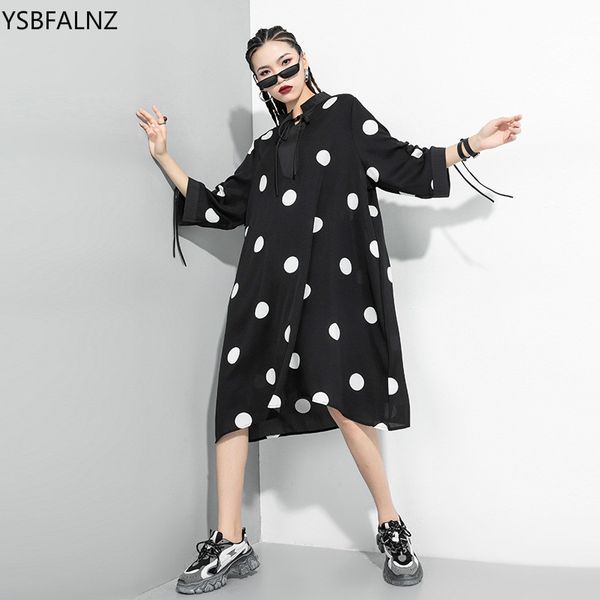 dot print chiffon drawstring loose black plus size women half dress irregular 2020 summer stand knee-length becasual new, Black;gray
dot print chiffon drawstring loose black plus size women half dress irregular 2020 summer stand knee-length becasual new, Black;gray
