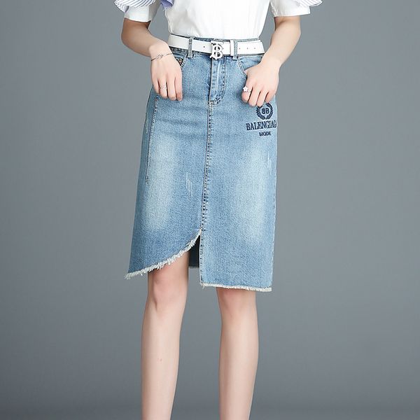2019 summer new arrivial korean style wash jeans skirt slit irregular skirt women with pockets & belt knee length denim, Black
2019 summer new arrivial korean style wash jeans skirt slit irregular skirt women with pockets & belt knee length denim, Black