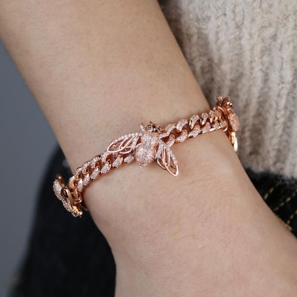 charm bracelets fashion bee insect rose gold miami chain cz for women punk style gothic boho bracelet jewelry black eyes link, Golden;silver
charm bracelets fashion bee insect rose gold miami chain cz for women punk style gothic boho bracelet jewelry black eyes link, Golden;silver