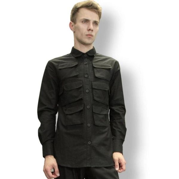 summer new multi-pocket shirt men korean version slim casual long-sleeved shirts black men's tide comfortable clothing, White;black
summer new multi-pocket shirt men korean version slim casual long-sleeved shirts black men's tide comfortable clothing, White;black