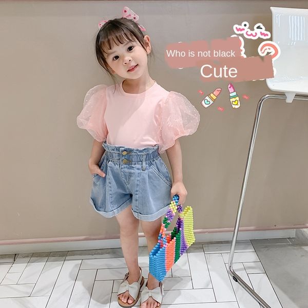 2020 girls bubble sleeve sweet wind coat shirt short sleeve children's solid color shirt, White;black
2020 girls bubble sleeve sweet wind coat shirt short sleeve children's solid color shirt, White;black