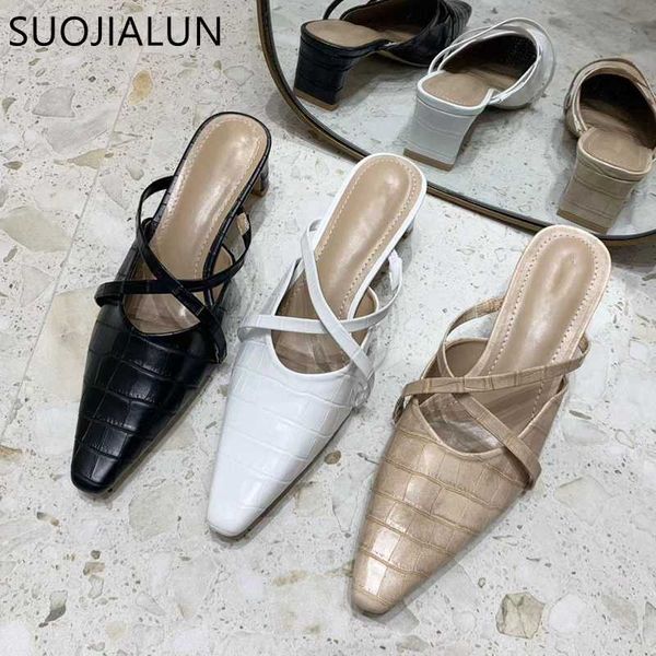 suojialun women mules slippers fashion stone pattern leather sandal ladies elegant square high heel outdoor slides slip on mules, Black
suojialun women mules slippers fashion stone pattern leather sandal ladies elegant square high heel outdoor slides slip on mules, Black
