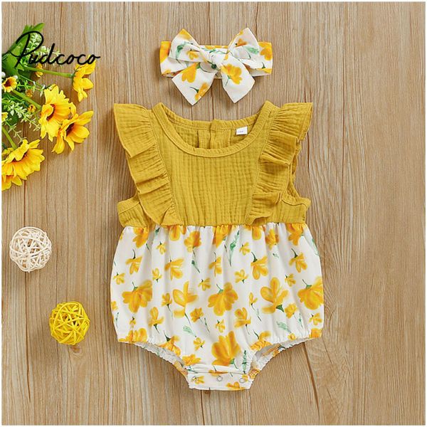 pudcoco summer newborn baby girls clothes floral sleeveless bodysuit+headband 2pcs casual infant one piece outfits 0-24 months, Blue 
pudcoco summer newborn baby girls clothes floral sleeveless bodysuit+headband 2pcs casual infant one piece outfits 0-24 months, Blue
