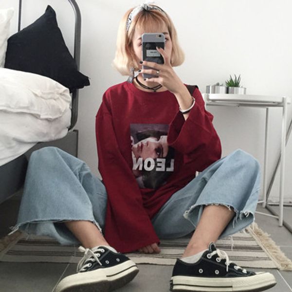long-sleeved t-shirt female new loose korean style chic early autumn girls cool clothes on the port smell lazy
long-sleeved t-shirt female new loose korean style chic early autumn girls cool clothes on the port smell lazy