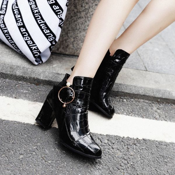 oversized -17 boots women shoes ankle boots for women ladies shoes woman winter pearl belt buckle side zipper, Black
oversized -17 boots women shoes ankle boots for women ladies shoes woman winter pearl belt buckle side zipper, Black