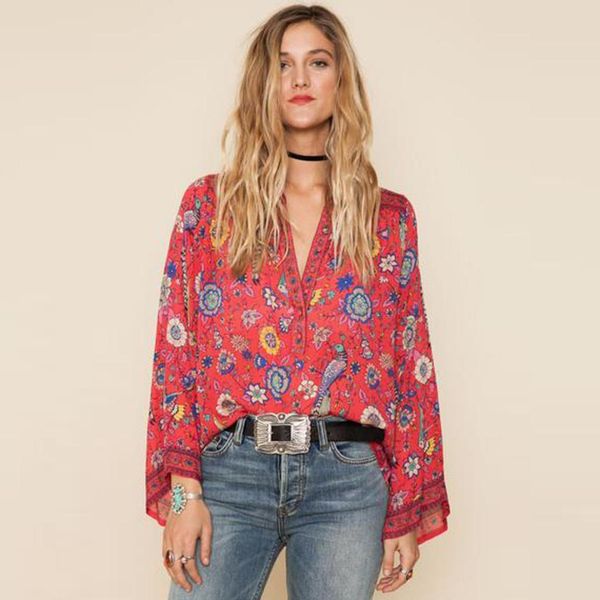 o-образным вырезом длинные рукава flare boho хиппи блузы женщины топ красный цветочные печати рубашки chic blusas повседневная рубашка tops, White
o-образным вырезом длинные рукава flare boho хиппи блузы женщины топ красный цветочные печати рубашки chic blusas повседневная рубашка tops, White