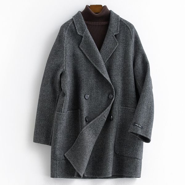 coat wool women 2020 loose korean style double-sided wool coats autumn winter female jacket cappotto donna b18y01010 s, Black
coat wool women 2020 loose korean style double-sided wool coats autumn winter female jacket cappotto donna b18y01010 s, Black
