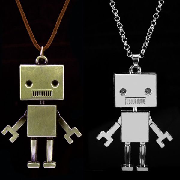 new men women's necklace classic cute robot pendant necklaces trinket leather rope chain necklace jewelry gift, Silver
new men women's necklace classic cute robot pendant necklaces trinket leather rope chain necklace jewelry gift, Silver