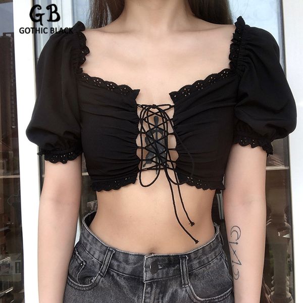 women's t-shirt gothblack vintage splice lace puff sleeve crop gothic women square collar solid color up 2021, White
women's t-shirt gothblack vintage splice lace puff sleeve crop gothic women square collar solid color up 2021, White