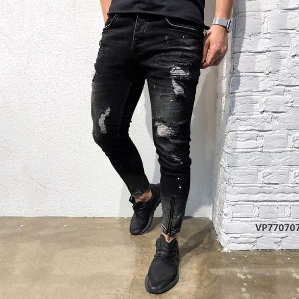 2020 jeans for men long pencil pants ripped skinny stretch denim pants distressed ripped freyed slim fit jeans trousers, Blue
2020 jeans for men long pencil pants ripped skinny stretch denim pants distressed ripped freyed slim fit jeans trousers, Blue