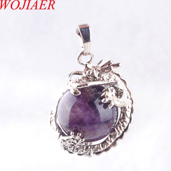 wojiaer dragon stainless necklace & pendant gothic handmade men jewelry round natural amethyst gemstone ball dn3141, Silver
wojiaer dragon stainless necklace & pendant gothic handmade men jewelry round natural amethyst gemstone ball dn3141, Silver