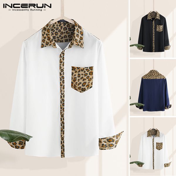 men dress shirt long sleeve leopard patchwork pockets 2020 lapel casual fashion brand shirts streetwear camisa masculina incerun, White;black
men dress shirt long sleeve leopard patchwork pockets 2020 lapel casual fashion brand shirts streetwear camisa masculina incerun, White;black