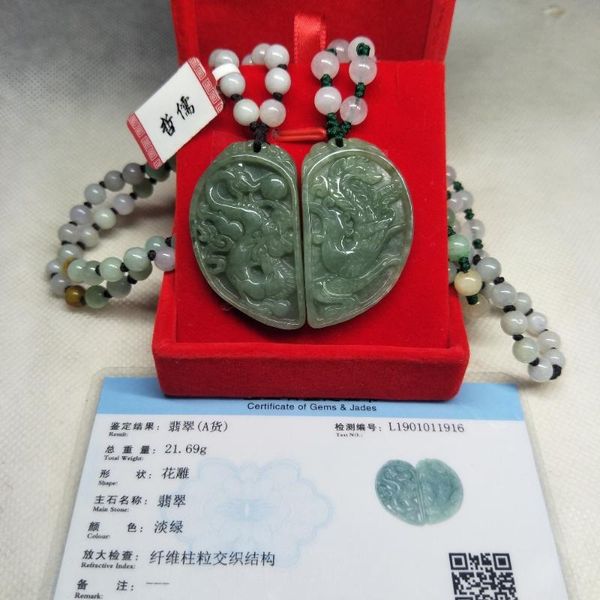 zheru jewelry pure natural jadeite men and women dragon and phoenix pendant tricolor jade bead necklace send class a certificate, Silver
zheru jewelry pure natural jadeite men and women dragon and phoenix pendant tricolor jade bead necklace send class a certificate, Silver