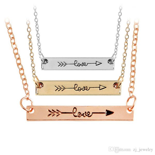 love" minimalist rose gold color bar stick necklace simply horizontal love arrow for women jewellry 0904306, Silver
love" minimalist rose gold color bar stick necklace simply horizontal love arrow for women jewellry 0904306, Silver