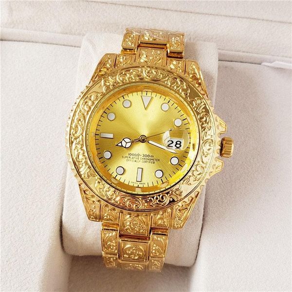 new fashion carved men's watch gold and silver stainless steel with black and blue dial waterproof mens men, Slivery;brown
new fashion carved men's watch gold and silver stainless steel with black and blue dial waterproof mens men, Slivery;brown