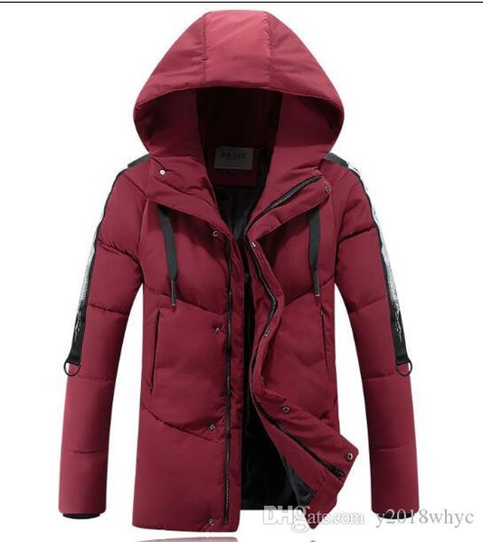 зима сплошной цвет хлопок мужская молодежная мода повседневная с капюшоном мужская толстая куртка зимняя хлопчатобумажная куртка верхняя оде, Black