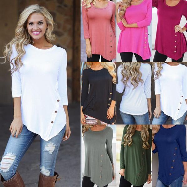 new round irregular women buttons shirts collar long vestidos hem buttons shirt blouse tees clothing sleeve oipal, Black
new round irregular women buttons shirts collar long vestidos hem buttons shirt blouse tees clothing sleeve oipal, Black