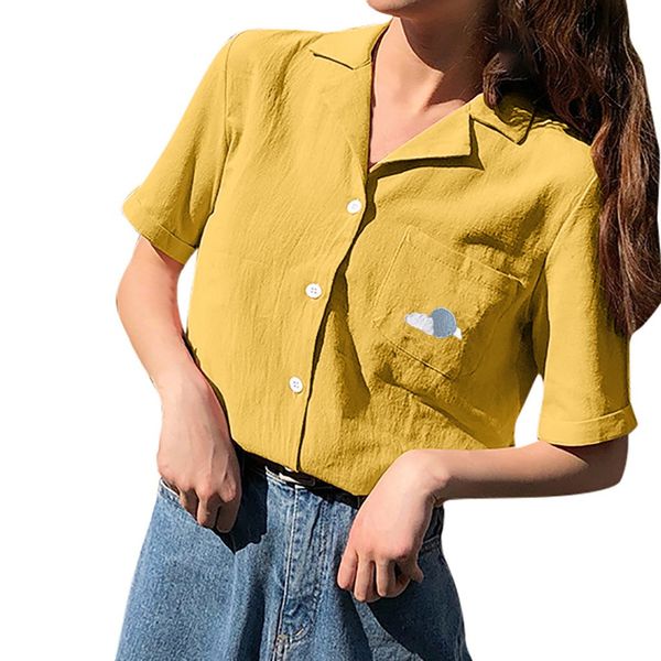 harajuku 2019 summer blouse short sleeve lapel shirt women casual weather embroidery shirt female korean cute cotton tees, White
harajuku 2019 summer blouse short sleeve lapel shirt women casual weather embroidery shirt female korean cute cotton tees, White