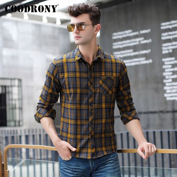 men's casual shirts coodrony brand long sleeve shirt men fashion plaid mens spring autumn business dress camisa masculina pocket c6002, White;black
men's casual shirts coodrony brand long sleeve shirt men fashion plaid mens spring autumn business dress camisa masculina pocket c6002, White;black