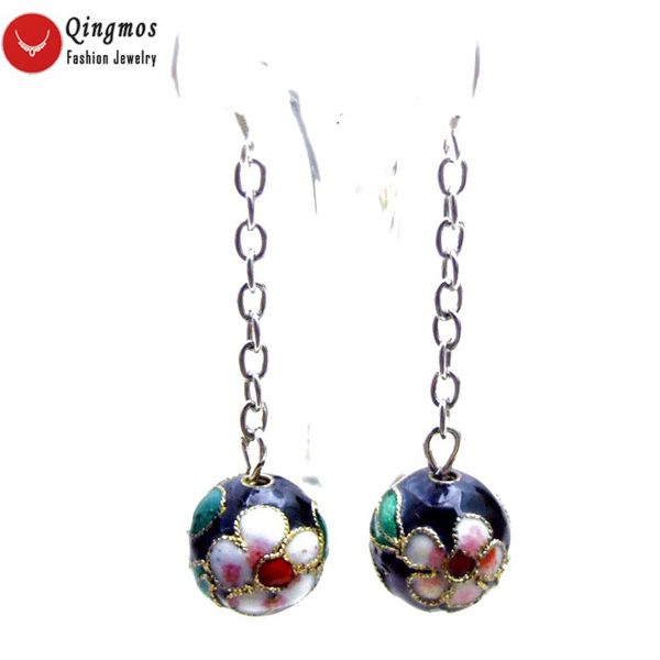 qingmos trendy cloisonne earrings for women with 12mm round black cloisonne & white flower dangle earring 2" fine jewelry e699, Silver
qingmos trendy cloisonne earrings for women with 12mm round black cloisonne & white flower dangle earring 2" fine jewelry e699, Silver