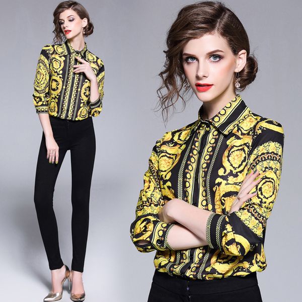 new fashion designer ladies shirts embroidered summer blouses ladies elegant casual shirts women's printing slim long sleeve lapel, White
new fashion designer ladies shirts embroidered summer blouses ladies elegant casual shirts women's printing slim long sleeve lapel, White
