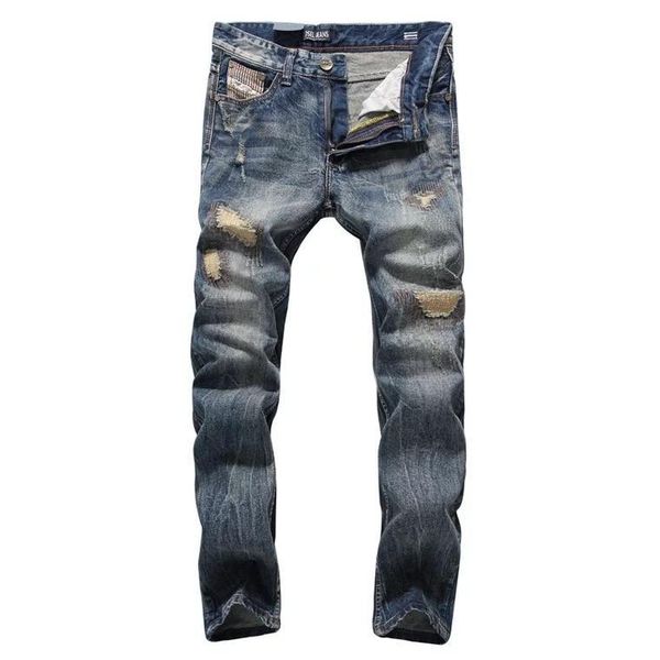 new 2020 mens jeans new fashion mens black holes designer white stripes jeans mens 2020 luxury designer clothes pants designer pants, Blue
