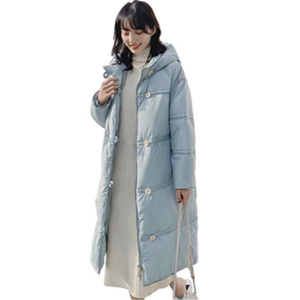 white duck down coat button warm down jacket female 2019 retro loose long winter hooded jacket office lady slim thick woman coat, Black
white duck down coat button warm down jacket female 2019 retro loose long winter hooded jacket office lady slim thick woman coat, Black