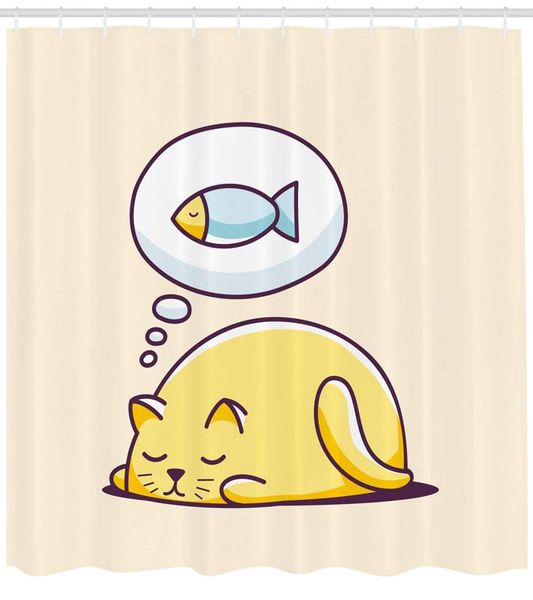 funny shower curtain, cute kitty dreaming a fish hungry cat sleeping cheerful character cartoon animal, fabric bathroom decor s
funny shower curtain, cute kitty dreaming a fish hungry cat sleeping cheerful character cartoon animal, fabric bathroom decor s