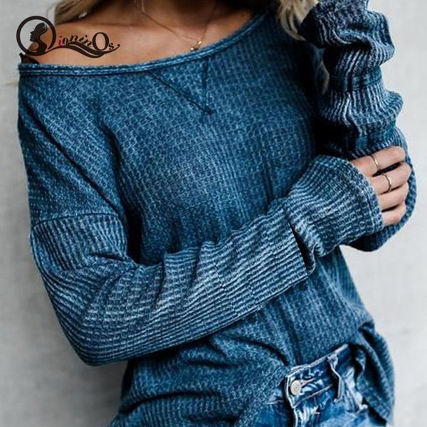 women 2019 new autumn winter fashion casual all-match solid color t-shirt concise waffle off-shoulder twist t-shirt top, White
women 2019 new autumn winter fashion casual all-match solid color t-shirt concise waffle off-shoulder twist t-shirt top, White