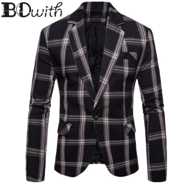 2019 arrival black men blazer jacket plaid casual long sleeve notched collar men coat for party groom, White;black
2019 arrival black men blazer jacket plaid casual long sleeve notched collar men coat for party groom, White;black
