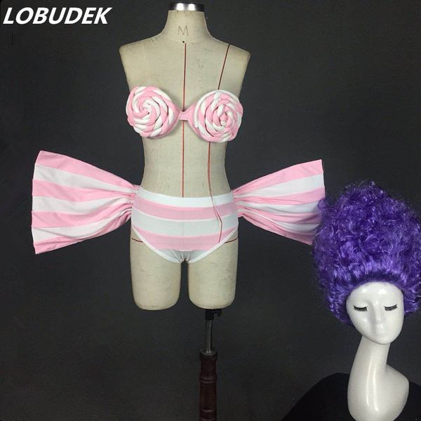 festival party bar club show stage performance clothes candy bow bikini wig dance outfit dj nightclub female dancer costume, Black;red
festival party bar club show stage performance clothes candy bow bikini wig dance outfit dj nightclub female dancer costume, Black;red