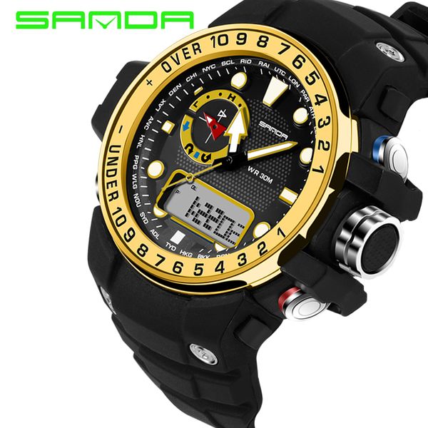 2016 new sanda luxury watch multi-function sports digital-watch g style mens s wrist waches for men digital watch, Slivery;brown
2016 new sanda luxury watch multi-function sports digital-watch g style mens s wrist waches for men digital watch, Slivery;brown