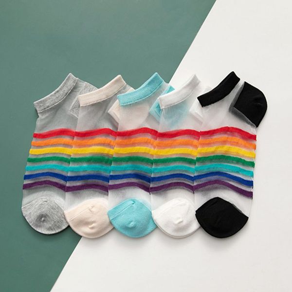 breathable ultra thin socks summer women rainbow short socks female sox lace stripe boat low cotton splice transparent, Black;white
breathable ultra thin socks summer women rainbow short socks female sox lace stripe boat low cotton splice transparent, Black;white