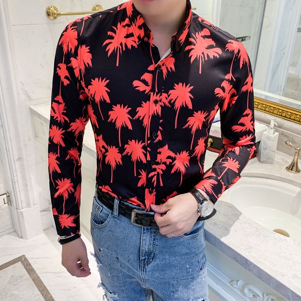 fashion printed business new 2020 autumn men's floral shirts casual button down long sleeve hawaiian shirt vetement homme, White;black
fashion printed business new 2020 autumn men's floral shirts casual button down long sleeve hawaiian shirt vetement homme, White;black