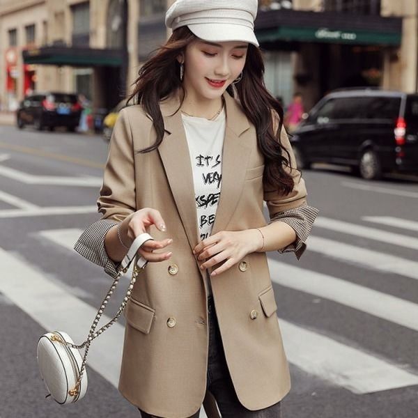 women spring new korean casual double breasted long blazers with belt female notched office lady england style outerwears b30, White;black
women spring new korean casual double breasted long blazers with belt female notched office lady england style outerwears b30, White;black