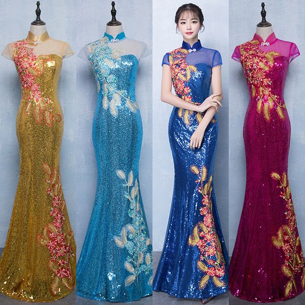 runway dresses 2021 limited celebrity evening dress performance sequins fish tail long noble elegant banquet show host female, Black
runway dresses 2021 limited celebrity evening dress performance sequins fish tail long noble elegant banquet show host female, Black