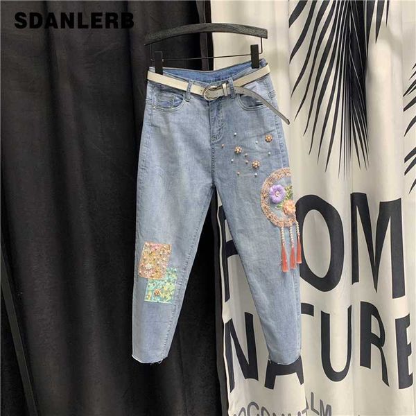 high waist jeans for woman all-match button jeans women 2020 summer new cool beaded flower tassel harem pants blue denim pants
high waist jeans for woman all-match button jeans women 2020 summer new cool beaded flower tassel harem pants blue denim pants