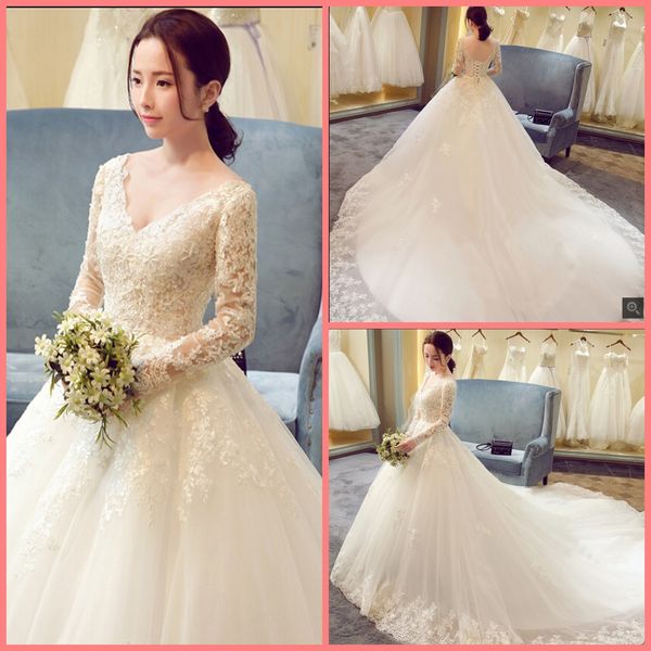 robe de mariage ball gown white lace appliques long sleeve wedding dress v neck modest muslim women luxury formal wedding gowns sale
robe de mariage ball gown white lace appliques long sleeve wedding dress v neck modest muslim women luxury formal wedding gowns sale