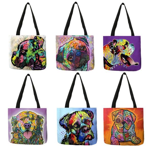 personalized oil paint bull dog terrier print tote bag linen reusable shopping bags women fabric handbags customized pattern
personalized oil paint bull dog terrier print tote bag linen reusable shopping bags women fabric handbags customized pattern
