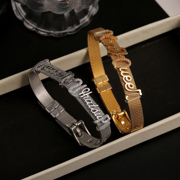 hip hop diy alphabet custom bracelet creative personality stainless steel jewelry bracelet, Golden;silver
hip hop diy alphabet custom bracelet creative personality stainless steel jewelry bracelet, Golden;silver